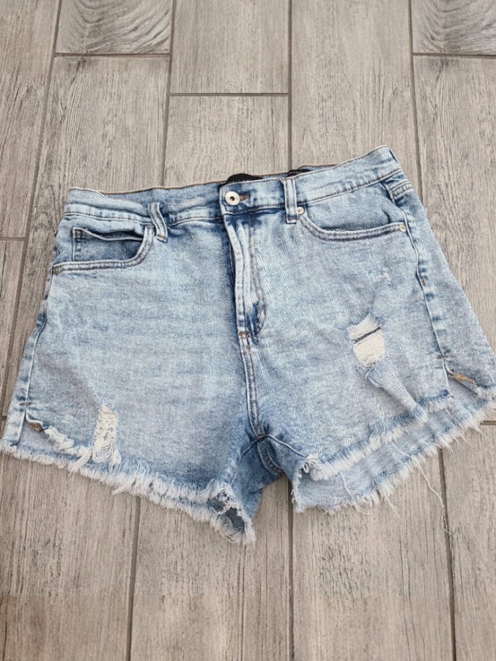 Kendall + Kylie The Icon Short Womens Distressed Denim Shorts Light Wash 11/30